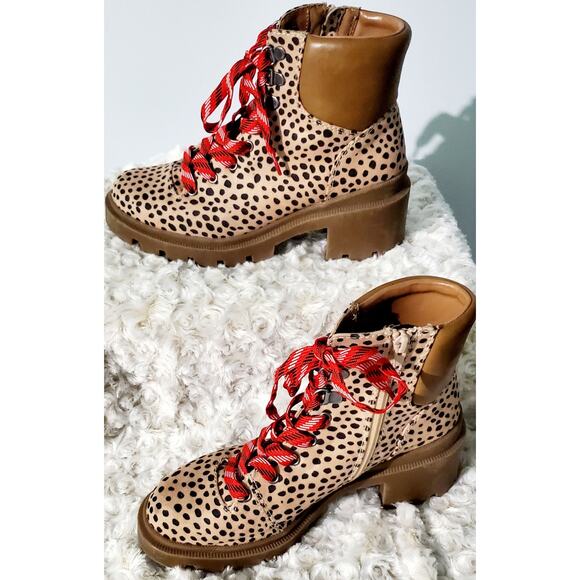 Universal Thread Animsl Print Boot Size 7 Red Laces Cabincore Back-to-School - Picture 4 of 10